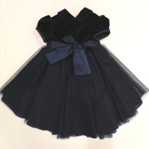 ALETTA Abito blu velluto e tulle glitter - immagine 3