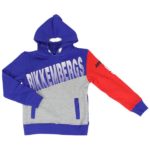 BIKKEMBERGS Felpa cappuccio grigio-bluette-rosso bambino
