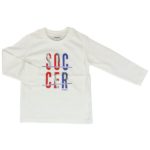 BIKKEMBERGS T-shirt manica lunga bianca stampa soccer bambino