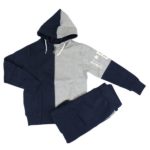 BIKKEMBERGS Completo tuta felpa 2 pezzi bicolore grigio-blu bambino