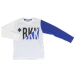 BIKKEMBERGS T-shirt manica lunga bianco-bluette bambino