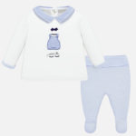 MAYORAL Completo coprifasce bianco azzurro corredino neonato