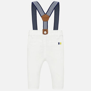 MAYORAL Pantalone lungo bianco con bretelle bambino - immagine 3
