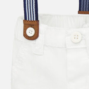 MAYORAL Pantalone lungo bianco con bretelle bambino - immagine 2