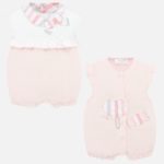 MAYORAL Set 2 tutine corte fiocco righe bambina