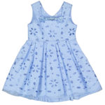 MIMISOL Abito in pizzo Sangallo azzurro