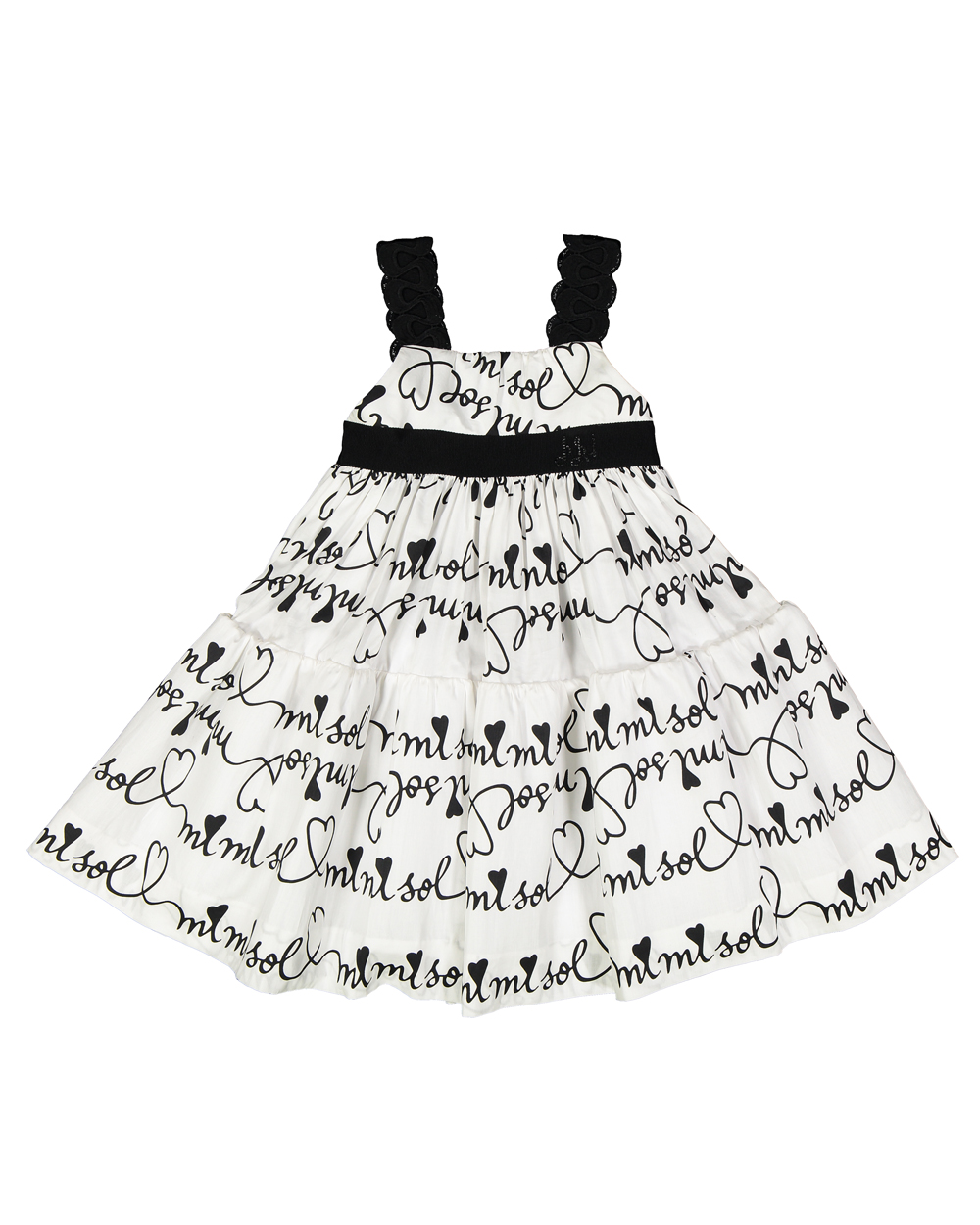 8051167284347_Front MIMISOL Abito bianco popeline stampa logo - immagine 1
