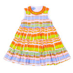 MIMISOL Abito a balze stampa multicolor