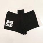MONCLER Short bicolore nero-panna bambina