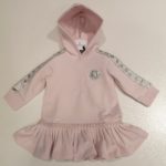 MONCLER Abito in felpa rosa con cappuccio bambina