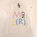 MONCLER T-shirt manica corta bianca big logo bambina