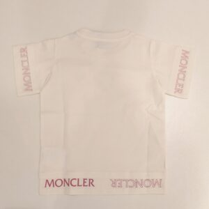 MONCLER T-shirt manica corta bianca bordi logati bambina - immagine 3