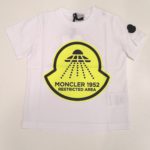 MONCLER T-shirt manica corta stampa giallo fluo bambino