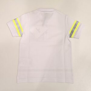 MONCLER Polo manica corta bianca e fluo bambino - immagine 3