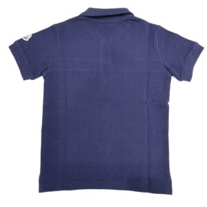 MONCLER Polo manica corta blu banda logata bambino - immagine 3