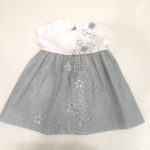 IL GUFO Abito manica corta righe bianco e blu bambina