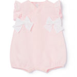 IL GUFO Tutina pagliaccetto lino rosa bambina