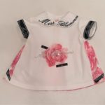 MISS BLUMARINE  T-shirt bianca manica corta tessuto rose