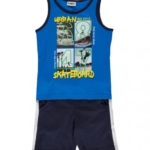 MEK Completo 2 pezzi canotta+shorts blu-bluette bambino