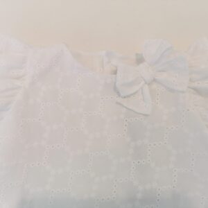 IL GUFO Abito bianco sangallo con fiocco bambina - immagine 5
