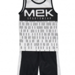 MEK Completo 2 pezzi canotta+shorts bianco-nero bambino