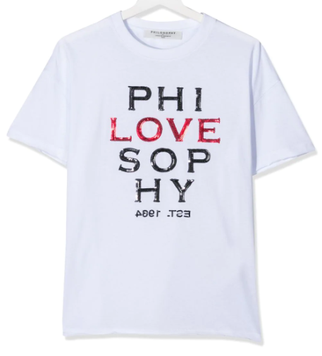 pjts28 PHILOSOPHY by LORENZO SERAFINI T-shirt manica corta bianca paillettes - immagine 1