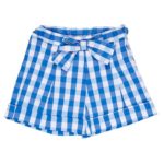 NANAN Shorts quadry vichy bianco-azzurro bambina