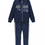 MEK Completo tuta felpa zippata blu bambina