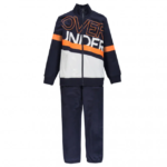MEK Completo Felpa zippata+2 pantaloni blu-arancio bambino