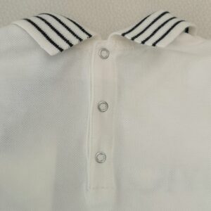 MONCLER Completo manica corta piquet bianco con scritta nera bambina - immagine 4