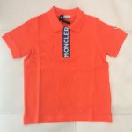 MONCLER Polo manica corta arancio fascia logata bluette bambino