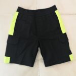 MONCLER Bermuda nero inserti fluo con tasche bambino