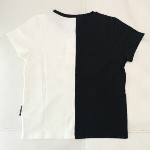 MONCLER T-shirt manica corta bicolore nero maxilogo bambina - immagine 4