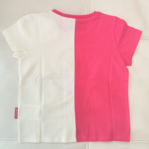MONCLER T-shirt manica corta bicolore fuxia maxilogo bambina