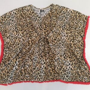 Mc SAINT BARTH  Caftano con coulisse Leopard Kate