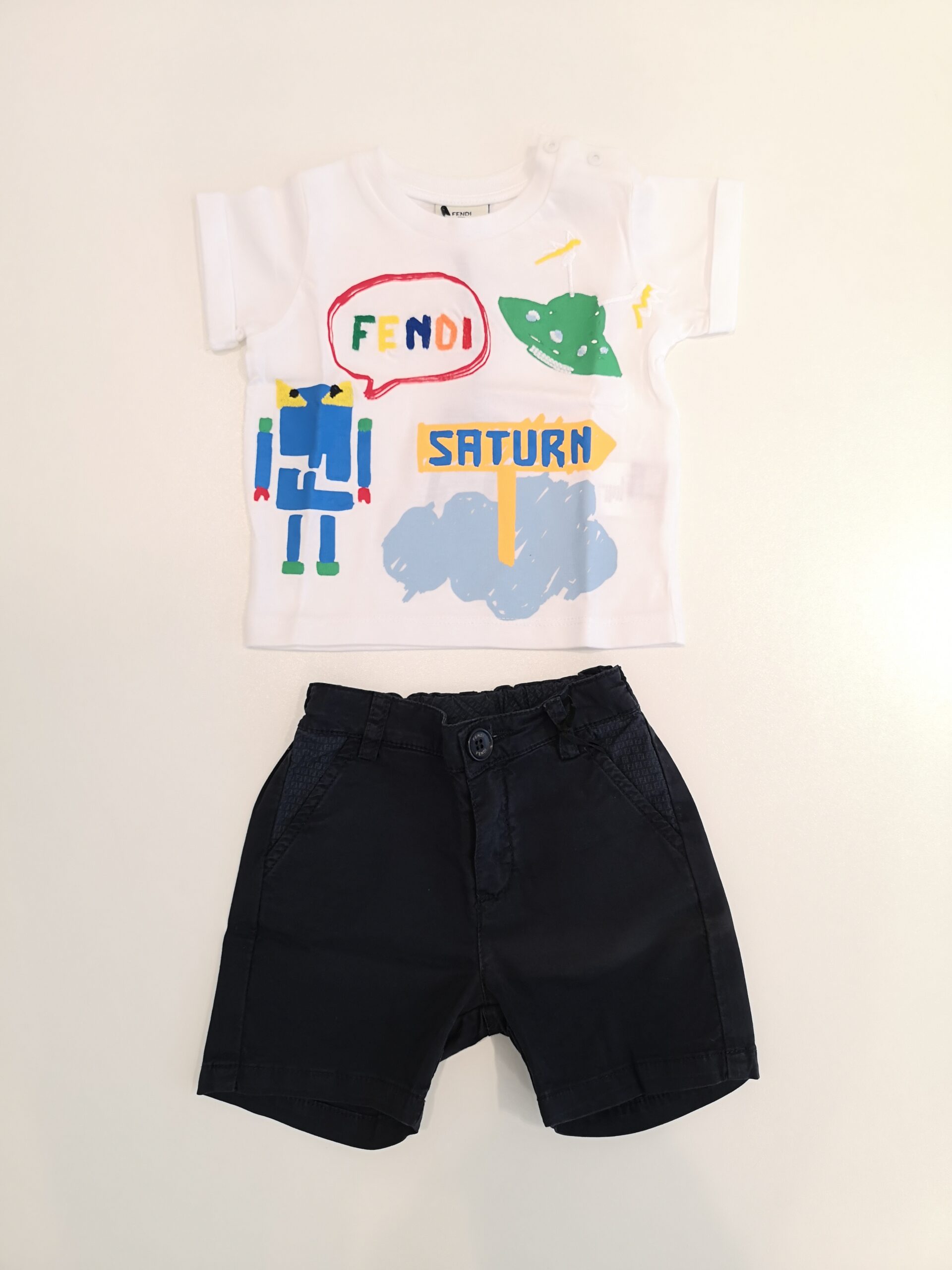 IMG_20200613_175401 FENDI Completo bermuda blu con t-shirt bambino - immagine 1