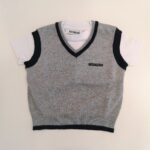 BIKKEMBERGS T-shirt manica corta con gilet grigio