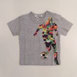 BIKKEMBERGS T-shirt grigia calciatore multicolor