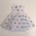 PICCOLA GIUGGIOLA Abito in voile bianco con macro pois