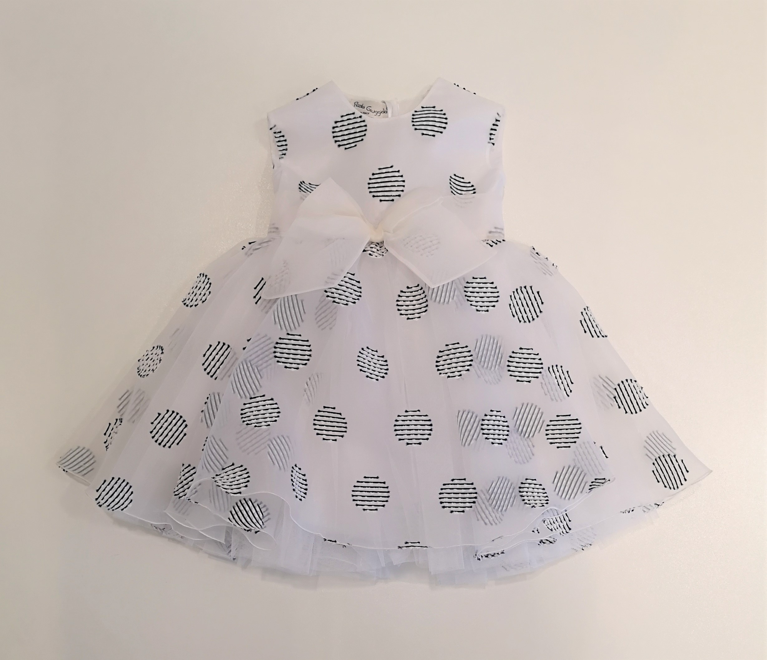 IMG_20200618_191408 PICCOLA GIUGGIOLA Abito in voile bianco con macro pois - immagine 1