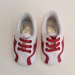 PAOLO ROMBOLI Scarpette sneakers bianco-rosso neonato