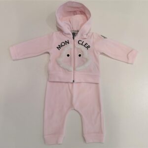 MONCLER Completo in ciniglia rosa bambina