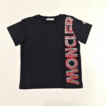 MONCLER T-shirt blu manica corta stampa laterale bambino