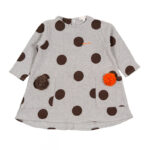 NANAN Abito grigio pois con ponpon neonata