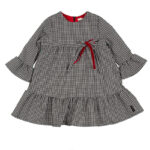 NANAN Abito pied de poule nero bambina