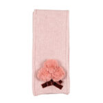 NANAN Sciarpa tricot rosa con ponpon