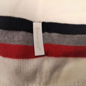 MONCLER Cuffia maglia panna con righe bambino - immagine 4