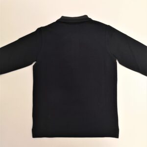MONCLER T-shirt polo nera manica lunga bambino - immagine 4