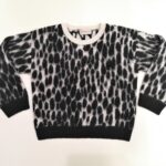 MONCLER Maglione camouflage bianco e nero bambina