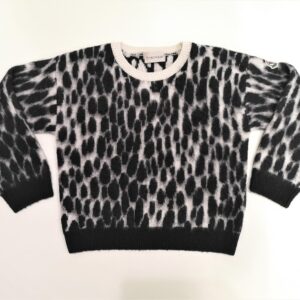 MONCLER Maglione camouflage bianco e nero bambina